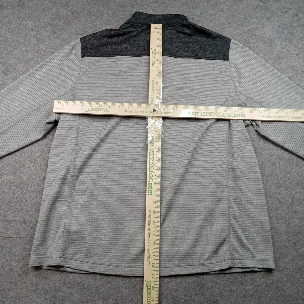 Vineyard Vines Pullover Mens XL Gray Striped Performance 1/4 Zip Long Sleeve Top